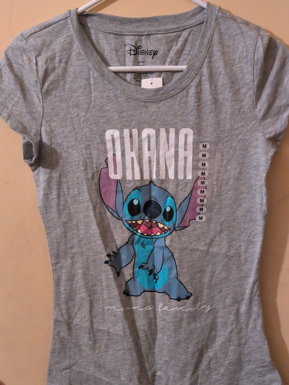 Disney Gray Tee with Blue Stitch and Purple Ears